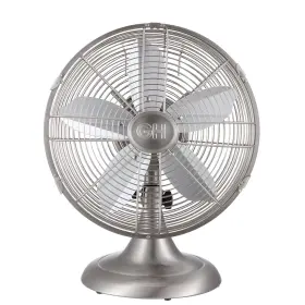92605x Good Housekeeping 92605 All-metal 12 Inch Retro Desk Office Table Fan Brushed Nickel