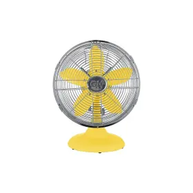 92609 Good Housekeeping Oscillating Desk Fan 3-speed Silver/yellow