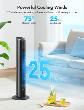 Goveelife 810127732681 36 Inch Tower Fan For Bedroom Smart Oscillating Floor Fans With Te #3