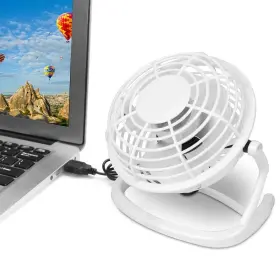 Gpct216 Gpct 609207984528 Usb Fan 360 Degree Rotation Quiet Portable Desk Cooling Mini Air White