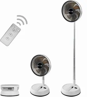 F158 Greheywos 313089129181 Foldable Rechargeable Oscillating Fan 8 Inch 7200mah Battery Operated