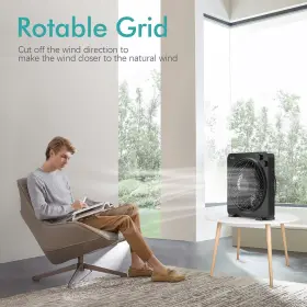 Grelife 749085645101 Table Fan 14 Inch Box With 3 Adjustable Speeds Quiet Running Fast Cooling #2
