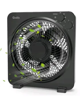 Le-tf003 Grelife Table Fan 14 Inch Box With 3 Adjustable Speeds Quiet Running Fast