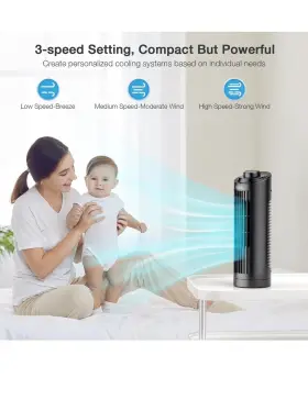 Tf007b Grelife 13 Inch Bladeless Tower Fan 70 Oscillation 3 Speeds 4 Wind Modes Touch & #3