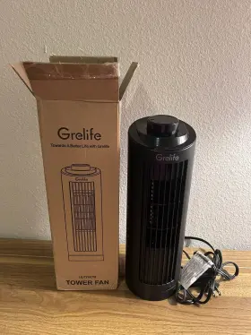 Tf007b Grelife 13 Inch Bladeless Tower Fan 70 Oscillation 3 Speeds 4 Wind Modes Touch &