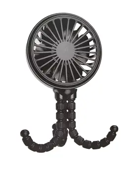 Gxz-f1012 Gusgu Multi- Purpose Stroller Bracket Fan With Flexible Tripod Clip Black