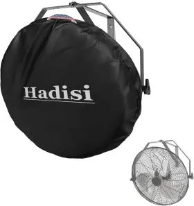 Hadisi 744110947175 Wall Mounted Non Oscillating Fan Cover Suitable For 18 Inch -20 Outdoor And Indoo
