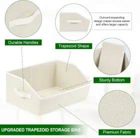 Hagerty 705353050206 Trapezoid Closet Shelf Organizer - Large Baskets For Organizing Fabric Storage #3