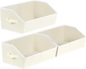 Hagerty 705353050206 Trapezoid Closet Shelf Organizer - Large Baskets For Organizing Fabric Storage