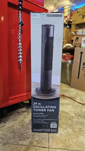 Hampton Bay 840296513194 29 Inch Oscillating Tower Fan - Black Finish