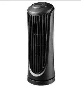 Hampton Bay 922097906017 14 Inch Desktop Oscillating Tower Fan Comes Fully Assemble No Tools Needed Black