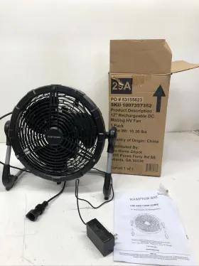 Fe30-dm Hampton Bay 12 Inch Rechargeable Dc Misting Hv Floor Fan Used