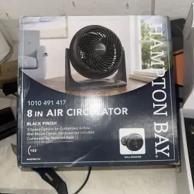 Tf-819 Hampton Bay Personal Desk Fan 8 Inch 3 Speed Adjustable Tilt Black Portable Quiet Table