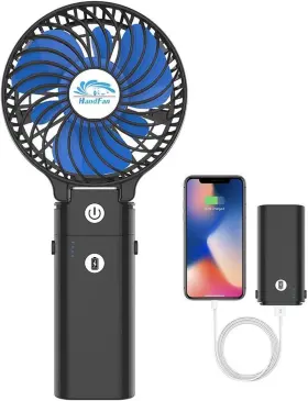 Bank-3 Handfan 711181419825 5200mah Portable Handheld Fan Rechargeable With Power Speeds Fold