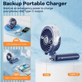 Handfan 972831621874 5200mah Portable Misting Fan With Charger Rechargeable Handheld Pers #2