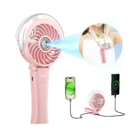 Hf318v Handfan 4000mah Misting Fan With Portable Charger 50ml Water Tank Rechargea