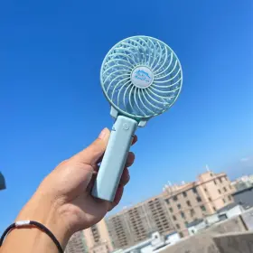Hf321 Handfan Portable Fans Battery Operated Handheld Fan 2000mah Sky Blue
