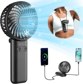 Hf3531 Handfan 5200mah Upgraded Handheld Fan 5 3.5 Black&transparent