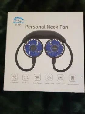 Hf377 Handfan 10000mah Neck Fan 360 Rotation Hands Free Fans Portable Rechargeable