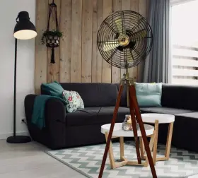 5527 Handmade Nautical Brass Antique Electric Pedestal Fan With Wooden Tripod Stand Decor
