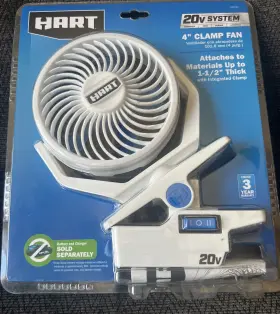 Hpcf50 Hart 4-inch Clamp Fan 20v System Battery Not Included