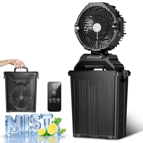 Hasealam 803173647856 Portable Misting Fan For Outside 40000mah Rechargeable Black