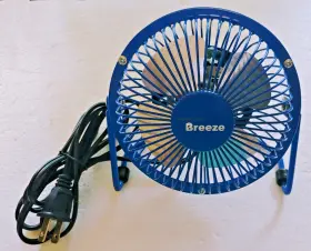 Fe10-c Hawaiian Breeze Blue Tabletop Fan Personal Workstation Desk Metal