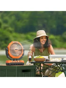 Hayda 629722881799 9ftft Camping Fan 12000mah Battery Powered 3-in-1 4 Speed Usb