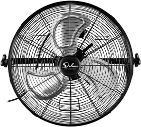 Healsmart 840166225028 Simplelux 20 Inch High Velocity 3 Speed Black Wall-mount Fan