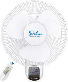 Healsmart 840166262733 16 Inch Wall Mount Fan With Remote Control 3 Oscillating Modes Speed Tim