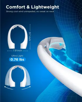 Heelkl 721545909152 Ai Neck Fan 4 Speeds Adjustable Portable Personal Rechargeable 4000 Mah #3