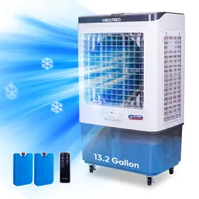 Hexago 810058284273 7500 Cfm Evaporative Air Cooler Swamp With 13.2 Gal Tank Remote