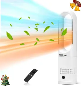 1fa0109-1014 Hiluce All Season Bladeless Fan 1400w Space Heater And 40w Tower Combo Wit