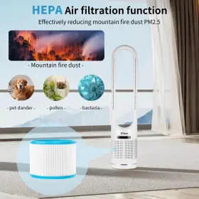 Hiluce 976757560019 Fan And Heater Combo 3-in-1 Bladeless With Remote Space Hepa F #3