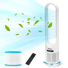 Hiluce 976757560132 Tower Fan Bladeless For Bedroom Oscillating 20db Quiet Cooling
