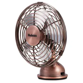 Holmes 048894063145 Heritage Collection 4 Inch Metal Blade Usb Fan Tilt Brushed Antique Finish