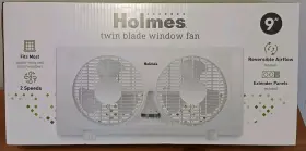12965 Holmes 9 Inch Twin Blade 2 Speed Window Fan White New Nib