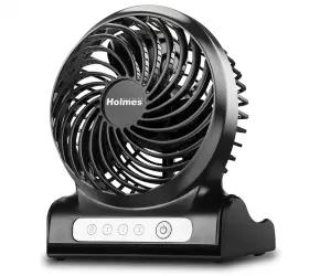 32510017 Holmes 4 Inch Personal Fan Rechargeable Battery 3 Speed Settings Lightweight