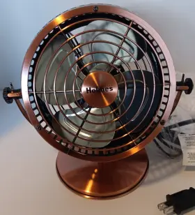 32510022 Holmes Heritage Desk Fan 6-inch Metal Table Brushed Copper Tested #2