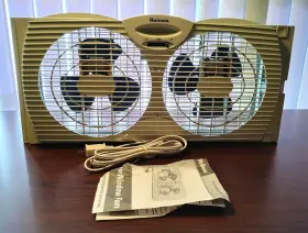 32510027 Holmes Twin Window Fan Adjustable Fit Manual Controls Blade