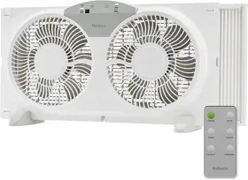 32510394 Holmes 9 Inch Twin Digital Window Fan Reversible Airflow Blades White