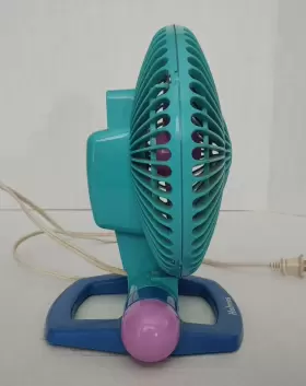 Hanf-95 Holmes Vintage 90s Desk Bedroom Fan Aqua Purple Tilt 2 Speeds Retro #2