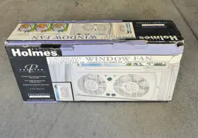 Hawf-2040 Holmes Dual 8 Inch Blade Twin Window Fan With Manual Controls 3 Speed Settings Whi