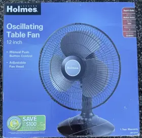 Hdf1210a Holmes Brand New Oscillating Table Fan 12 Inch Adjustable Head 3 Speed