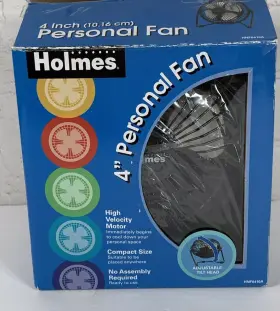 Hnf0410a-bm Holmes 4 Inch Mini High Velocity Personal Desk Fan Metal Blade Black
