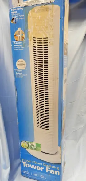 Htf3131 Holmes Htf3110-btu Oscillating Tower Fan With 3 Speed Settings 31 Inch White