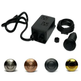 40bb Home And Beyond Store 2.5 Inch Long Dual Outlet On/off Black Air Switch Garbage Disposal Push Button
