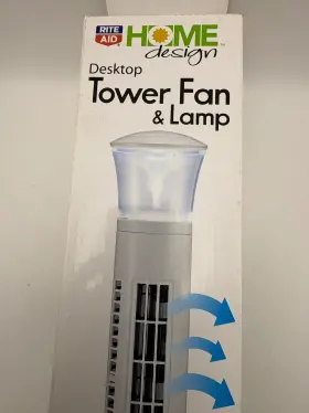 Home Design 884118143503 Nib Portable Desktop Tower Fan And Lamp By Rite Aid