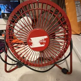 F-06usb Homepointe 6 Inch Red Usb Table Fan Adjustable Tilt Metal Table/desk Axial 4-blade