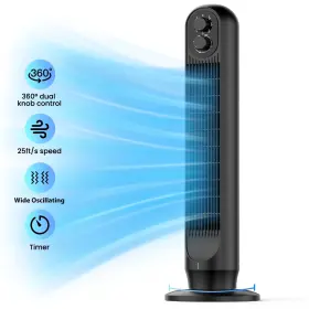 Homshade 640712477136 Tower Fan 31 Inch Oscillating Standing For Home